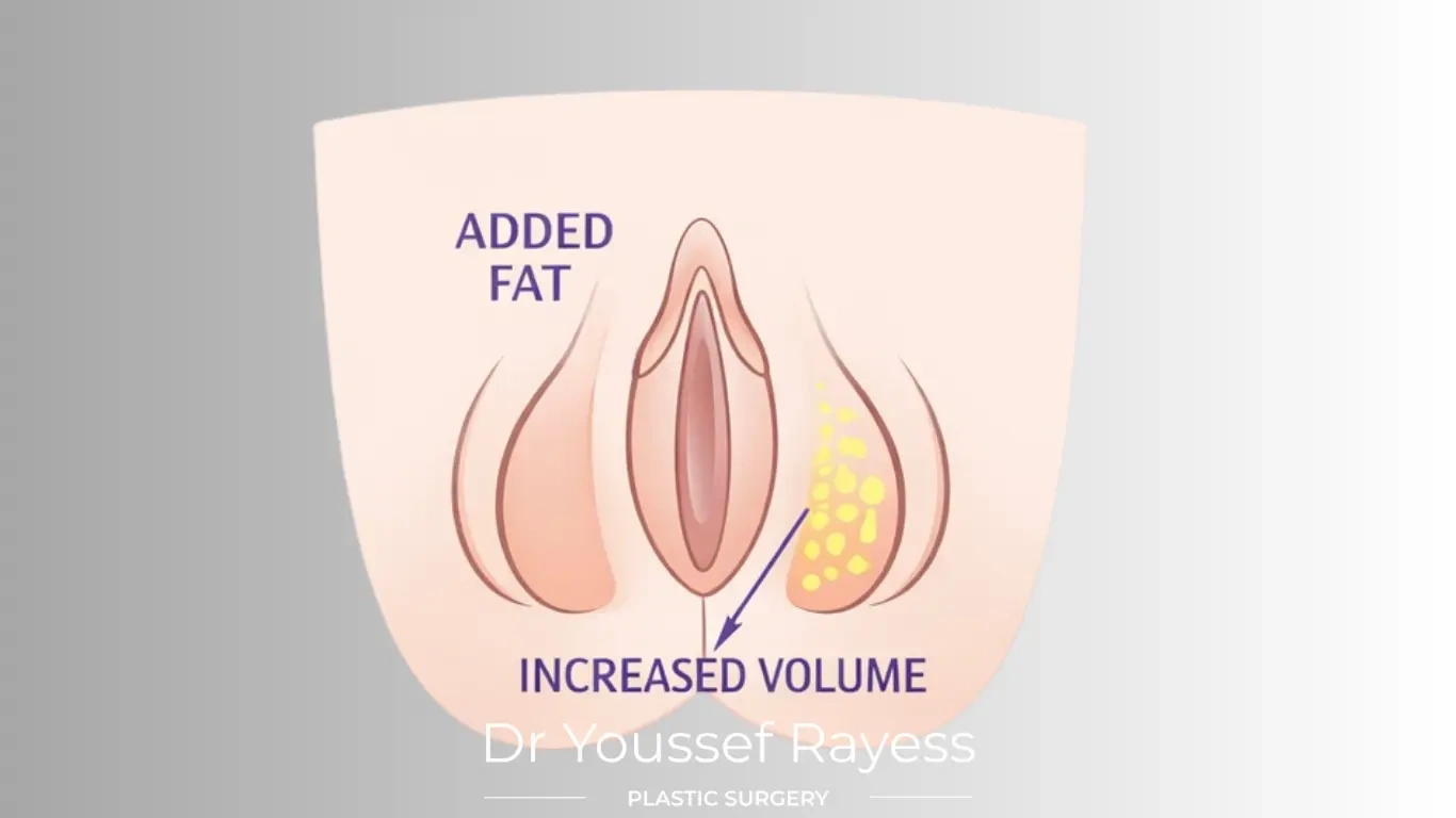 Front view after intimate area fat grafting surgery result by Dr Youssef Rayess in Beirut showing natural intimate area rejuvenation and harmony